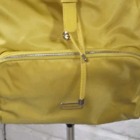 Samsonite Mustard Yellow Bucket Style Adjustable Straps Unisex Backpack - Picture 14 of 14
